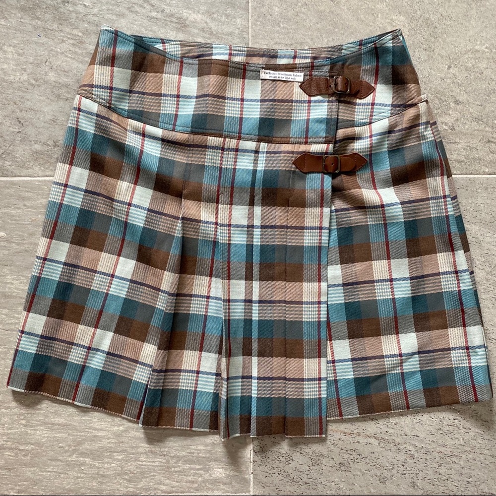 NEW PENDLETON TARTAN SKIRT PLAID SKIRT leather